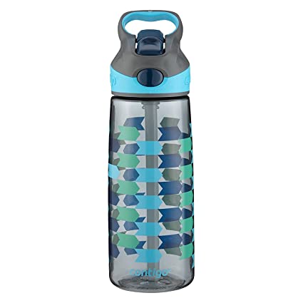 Contigo AUTOSPOUT Straw Striker Kids Water Bottle, 20 oz, Charcoal Chevron Arrows