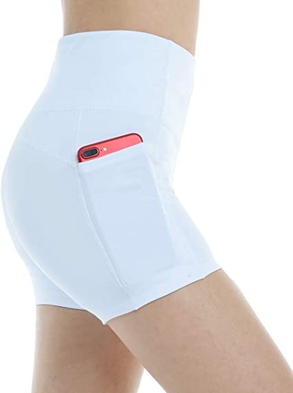 THE GYM PEOPLE Compression Short Yoga Shorts Women Lightweight Athletic Running Fitness Shorts with Pockets