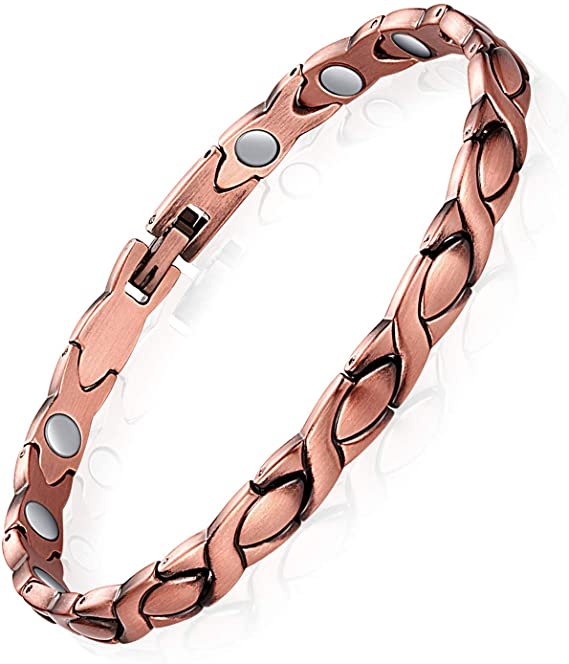 Feraco Magnetic Copper Anklets for Women Arthritis Pain Relief 99.99% Pure Copper Anklet Bracelet with Strong Magnets for Feet & Ankles