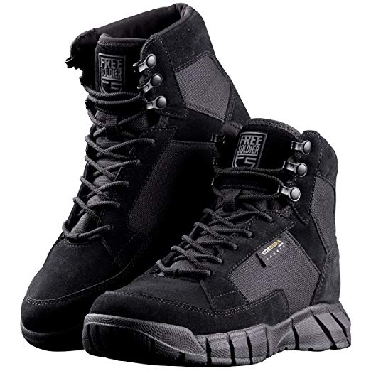 FREE SOLDIER Men's Tactical Boots 6" inch Lightweight Breathable Military Boots for Hiking Work Boots