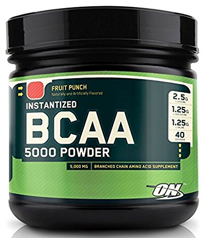 Optimum Nutrition BCAA 5000 mg Powder, Fruit Punch, 13.38 Ounce