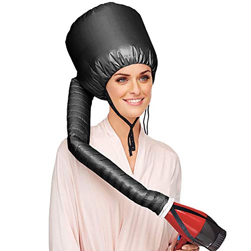 Aisilk Portable Hair Dryer Bonnet Attachment - Adjustable Hair Dryer Bonnet for Hair Styling, Hair color, Hair condition and more - Black