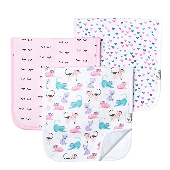 Baby Burp Cloth Large 21''x10'' Size Premium Absorbent Triple Layer 3 Pack Gift Set"Sassy" by Copper Pearl