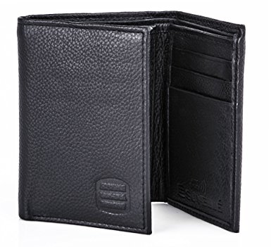 Suvelle Genuine Leather RFID Blocking Wallet, Slim Mens Trifold Travel Wallet, WR91