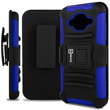 Galaxy Express Prime Case, Amp Prime Case, CoverON® [Explorer Series] Holster Hybrid Armor Belt Clip Hard Phone Cover For Samsung Galaxy Express Prime / Amp Prime Holster Case - Blue