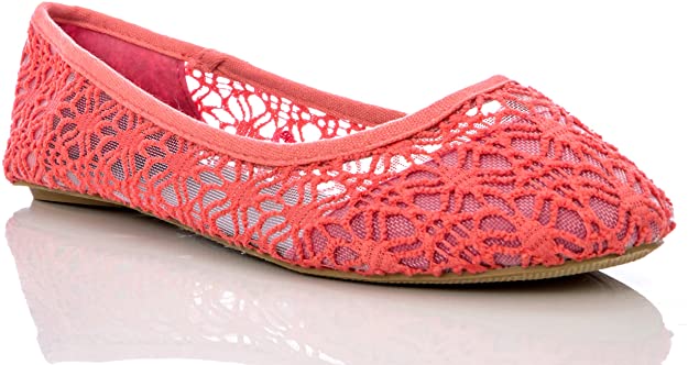 Charles Albert Women's Breathable Crochet Lace Ballet Flat