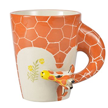 Homee Handmade Creative Art Coffee Mug Ceramic Milk Cups Travel Mug Africa Style Giraffe