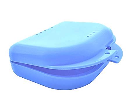 ProDental Mouth Guard Case, Orthodontic Dental Retainer Box, Denture Storage Container – Blue with Air Vent Holes
