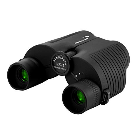 Aurosports Upgrade 12x25 Compact Binoculars Folding High Powered Lightweight Binocular with Weak Light Night Vision Best Gift for Adults Kids fit Bird Watching Huntig Sporting Events Travel Concerts