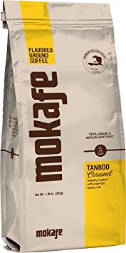 Mokafe Tanboo Caramel Flavored - Ground Organic Gourmet Coffee - Medium Roast Premium Haitian - 100% Exotic Arabica