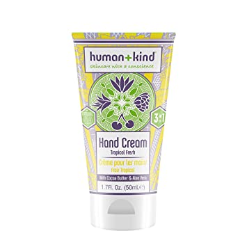 Human Kind Hand Cream - Nourishes and Hydrates Hands, Elbows, and Feet - Enriched with Moisturizing Avocado Oil and Shea Butter - Natural, Vegan Skin Care - Tropical Fresh Scent - 1.7 fl oz