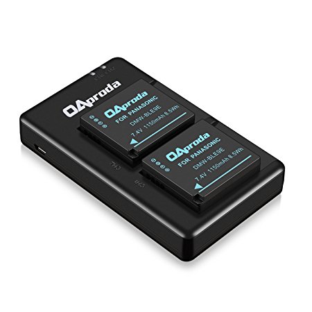 OAproda 2 Pack DMW-BLE9 Battery and Rapid Dual Micro USB Charger for Panasonic DMW-BLG10 and Lumix DMC-GX9, DMC-GX85, DMC-GX80, DMC-GX7, DMC-ZS200, DMC-ZS100, ZS70, ZS60, DMC-GF3, GF5, GF6, DMC-LX100
