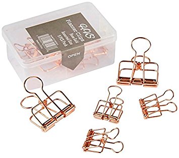 Wire Binder Clip, Assorted size, 9 Clips in box (Rose Gold) - HVS