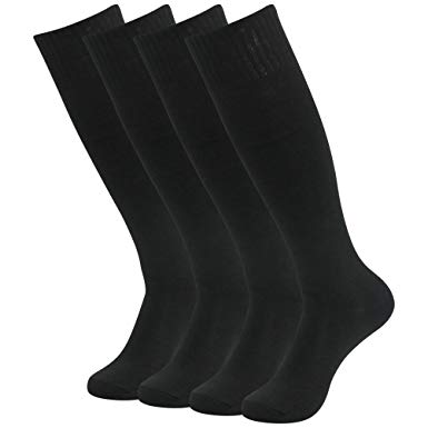 Lucky Commerce Unisex Knee High Solid Sport Compression Soccer Socks 10/4/2 Pairs