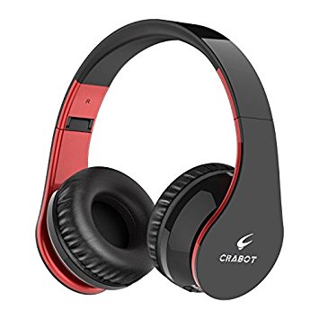 Bluetooth Headphones On-Ear, Crabot HD Stereo Wireless Headsets with Built-in Mic, 13H Play time, Wireless Foldable Portable Headphones, Lightweight and Comfortable for Kids Adults
