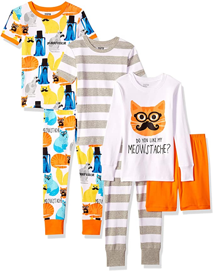 Amazon Brand - Spotted Zebra Boy's Snug-Fit Cotton Pajamas Sleepwear Sets