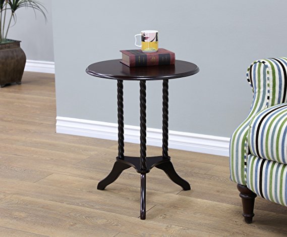 Frenchi Home Furnishing Round End Table, Expresso
