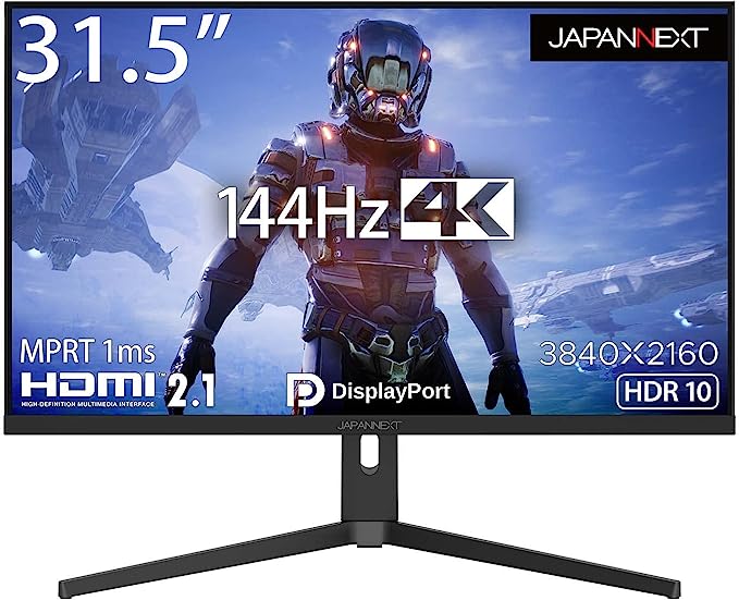 JAPANNEXT HDMI 2.1対応 31.5型 144Hz対応４Kゲーミングモニター JN-315IPS144UHDR-N 昇降スタンド ピボット PIP/PBP対応