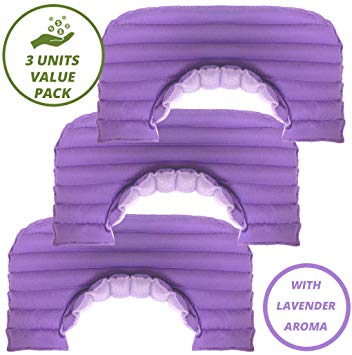Set of 3 Lavender Heating Pads for Neck and Shoulder Plus | Neck Wraps Microwavable for Relief of Pain, Sore Muscles, Stress, Tension and Headaches (Purple Plus Lavender Value Set)