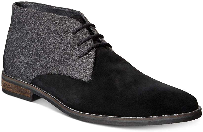 Alfani Mens Jason Wool Chukka Wool Closed Toe Ankle Fashion, Black, Size 9.5