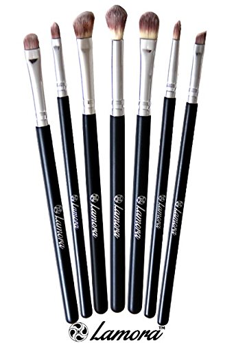 Makeup Eye Brush Set - Eyeshadow Eyeliner Blending Crease Kit - Best Choice 7 Essential Makeup Brushes - Pencil, Shader, Tapered, Definer - Last Longer, Apply Better Makeup & Make You Look Flawless