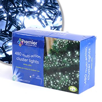 White 480 LED Cluster Christmas Lights