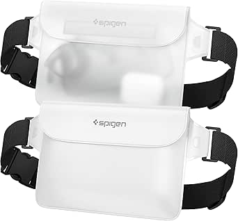 Spigen AquaShield A620 Waterproof Cell Phone Bag, Dry Bag, Fanny Pack with Adjustable Waist Strap for Beach, Swimming, Boating, Fishing, Hiking, etc