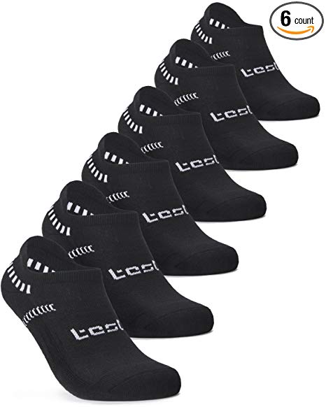 Tesla Men's 6-Pairs Atheltic No Show/Crew Socks MZS04/MZS07/MZS31/MZS34/MZS36