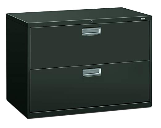 HON 2-Drawer Filing Cabinet - 600 Series Lateral or Legal File Cabinet, 42w by 19-1/4d, Charcoal (H692)