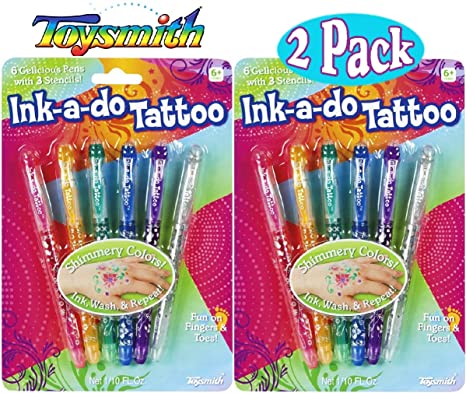 Toysmith Ink-a-Do Shimmery Tattoo Pens Bundle - 2 Pack