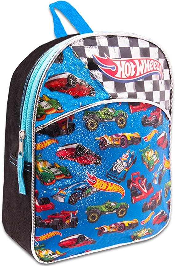 Hot Wheels Toddler Preschool Backpack Set - Bundle Includes 11 Inch Hot Wheels Mini Backpack and Stickers (Hot Wheels School Supplies)