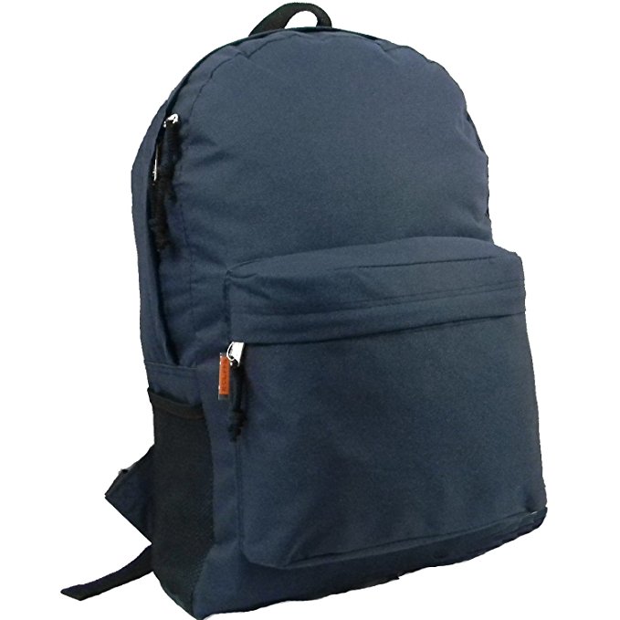 18in Classic Basic Backpack Simple School Book Bag w/Padded Back Side Pocket