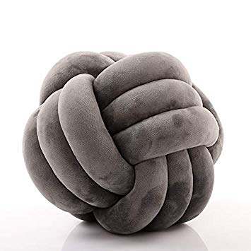 Aminiture Knot Ball Pillows -Teepee Cushion Children Room Decoration Plush Toys Baby Photography Props (Dark Grey)