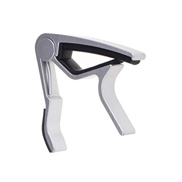Trigger Capo for Electric and Acoustic Guitars in Silver