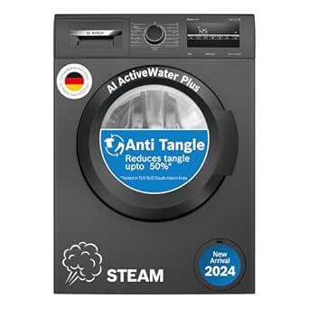 Bosch 8 kg 5 Star Fully-Automatic Front Loading Washing Machine (WAJ2826CIN, Black Grey, AI active water plus, In-Built Heater)