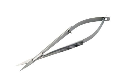 Professional Eye Brow -Micro Scissors 4.5" Straight Castroviejo stitch cutting embroidery spring action extra sharp for ENT-EYE-SKIN-DENTAL -61050 By Macs (Eye Brow Scissors Straight)