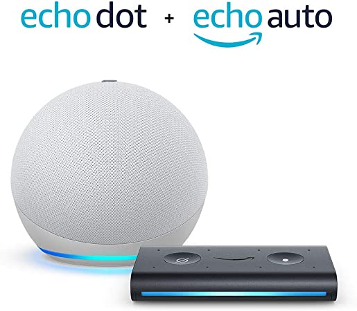 All-new Echo Dot (4th Gen)   Echo Auto | Glacier White