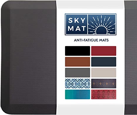 Sky Solutions Anti Fatigue Mat - Premium Quality, Comfort Foam Kitchen Mats – Non-Slip Floor Pads for Standing Desk Work – Gray