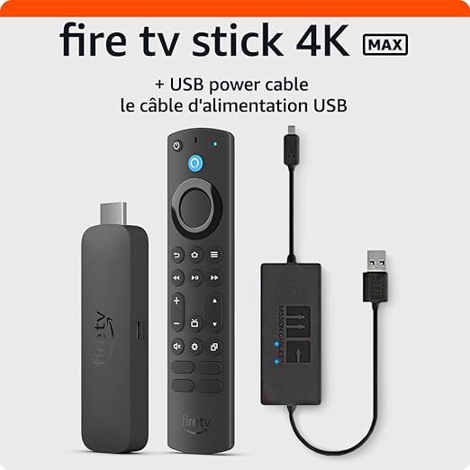 Amazon Fire TV Stick 4K Max with USB Power Cable