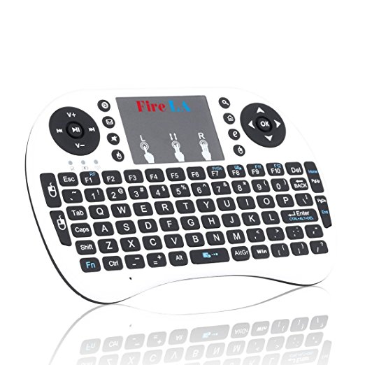 FireLA Mini (White) 2.4Ghz Wireless Touchpad Keyboard With Mouse For Google Android Tv Box,Pc, Pad, Xbox 360, Ps3, Htpc, Iptv