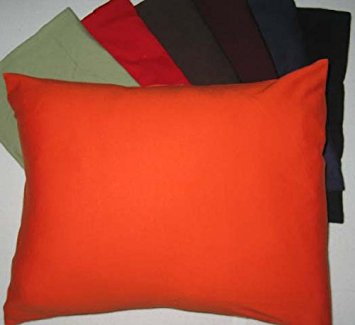 SheetWorld Comfy Travel Pillow Case - 100% Soft Cotton Jersey Knit - Deep Orange - Made In USA