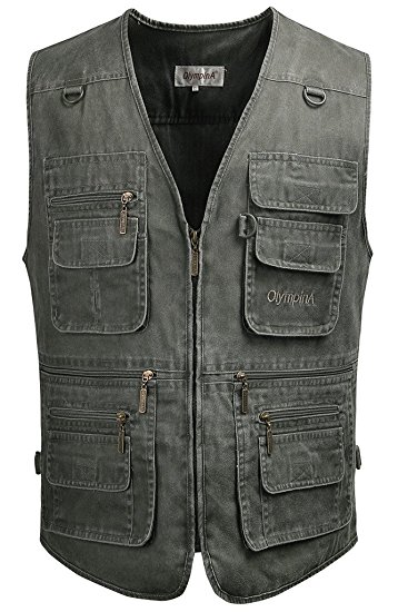 Mrignt Men's Oversize Pockets Travels Sports Vest(Outdoor Coat)