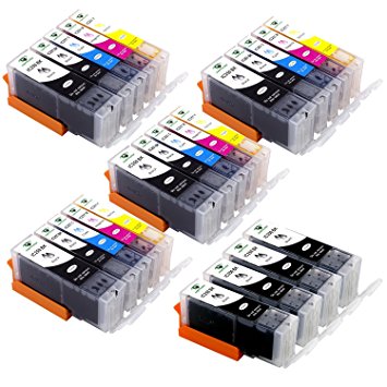Supricolor 24 Pack PGI-250XL CLI-251XL High Yield Ink Cartridges, Compatible with Pixma MX922 MG6420 MG6620 Printers 24 Pack (4Sets   4BK)