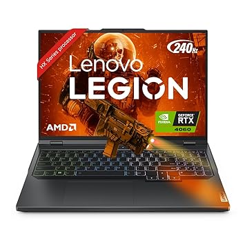 Lenovo Legion Pro 5 AMD Ryzen 7 7745HX 16" (40.64cm) WQXGA-IPS 240Hz 500Nits Gaming Laptop (16GB/1TB SSD/Win 11/Office 2021/NVIDIA RTX 4060 8GB/Alexa/3 Month Game Pass/Onyx Grey/2.5Kg), 82WM00B5IN