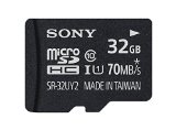 Sony 32GB Class 10 UHS-1 Micro SDHC up to 70MBs Memory Card SR32UY2ATQNEWEST VERSION