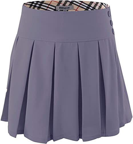 Bienzoe Girl's Classical Pleated School Uniform Dance Skirt