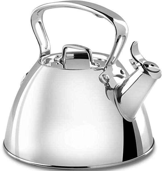 All-Clad E86199 Stainless Steel Specialty Cookware Tea Kettle, 2-Quart, Silver