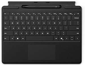 Microsoft Surface Pro Keyboard with Slim Pen 2 Bundle for Pro 9 and Pro 8, Alcantara Material, Black