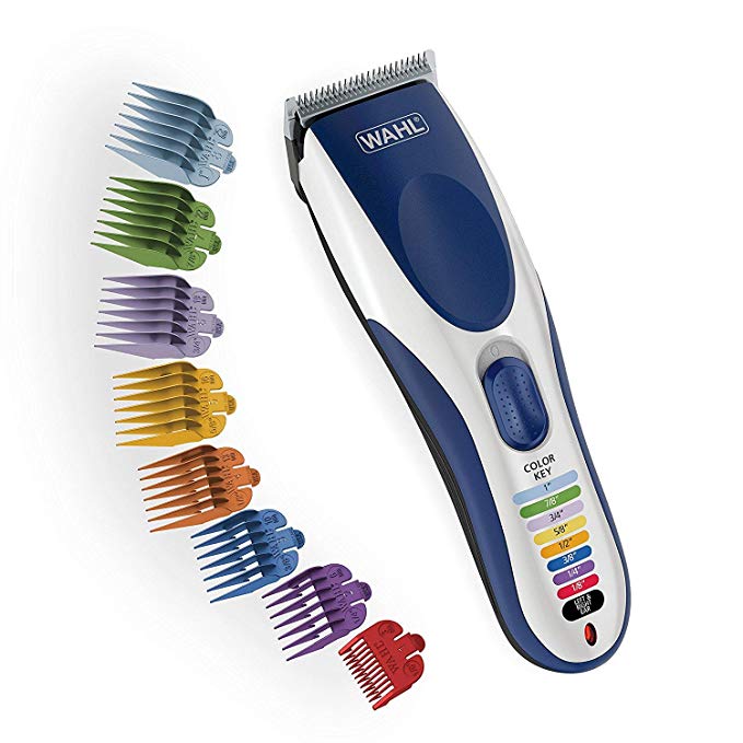 Wahl Clipper Color Pro Cordless Rechargeable Hair Clippers, Hair trimmers, 21 pieces Hair Cutting Kit, Color Coded guide combs For Women, Men, Kids and Babies By The Brand used by Professionals. #9649