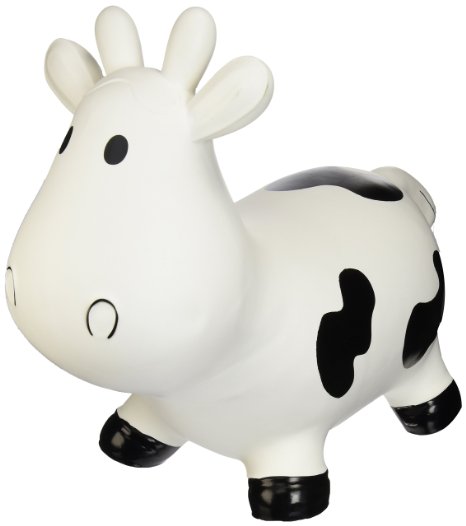 Trumpette Howdy Cow Kids Inflatable Bouncy Rubber Hopper Ride-On Toy White